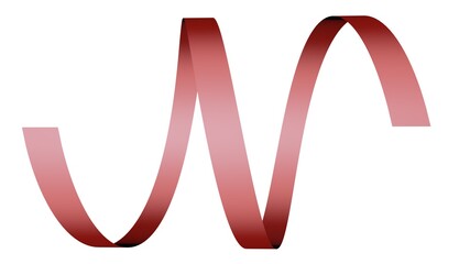 Poster - Red glossy swirling ribbon. 3d rendering illustration.