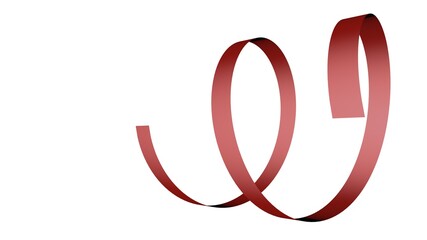 Poster - Red glossy swirling ribbon. 3d rendering illustration.