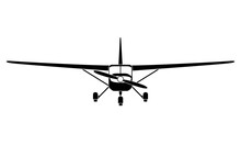 Light Aircraft With Propeller Icon, Vector Illustration