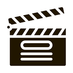 Fototapete - clapper board numbering glyph icon vector. clapper board numbering sign. isolated symbol illustration