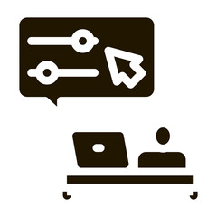 Fototapete - desktop movie maker glyph icon vector. desktop movie maker sign. isolated symbol illustration