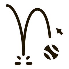 Fototapete - projection of motion falling ball glyph icon vector. projection of motion falling ball sign. isolated symbol illustration