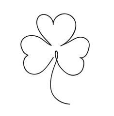 Clover leaf. Continuous line art vector illustration.