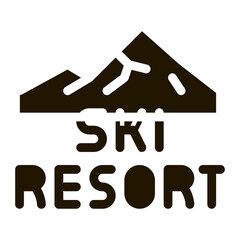 Poster - ski resort glyph icon vector. ski resort sign. isolated symbol illustration