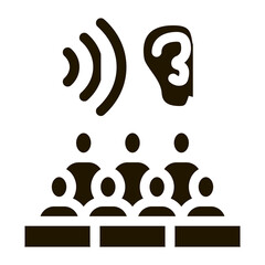 Sticker - audience listening seminar glyph icon vector. audience listening seminar sign. isolated symbol illustration