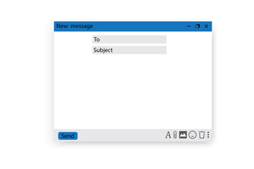 Poster - Mail window template. internet message isolated frame. blank email. Isolated text box. Stock vector image. EPS 10.