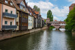 Beautiful old houses and bridges over the canals in Nuremberg, Bavaria, Germany