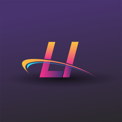 initial letter LI logotype company name colored blue, yellow and magenta swoosh design. vector logo for business and company identity.