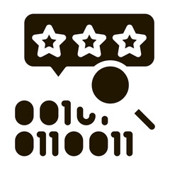 Poster - binary code research and assessment glyph icon vector. binary code research and assessment sign. isolated symbol illustration
