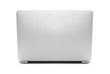 The Back View Of The New Laptop On White Background, Including Clipping Path