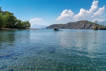 Wall Mural - quiet bay in the area of the historic ruins of the city of Phaselis