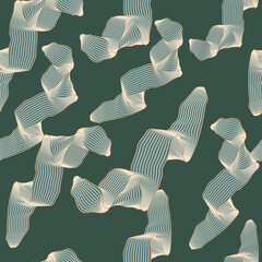 Wall Mural - abstract seamless pattern of 3d wavy ribbons floating freely.endless background modern futuristic gr