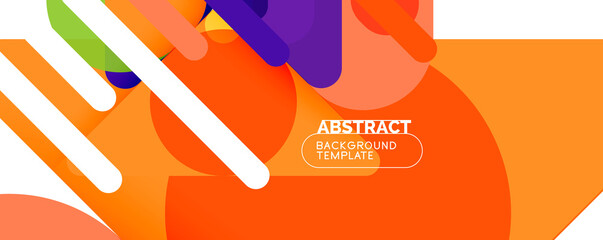 Modern geometric round shapes and dynamic lines, abstract background. Vector illustration for placards, brochures, posters and banners