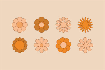 Poster - Vector illustration in simple linear style - design templates - hippie style