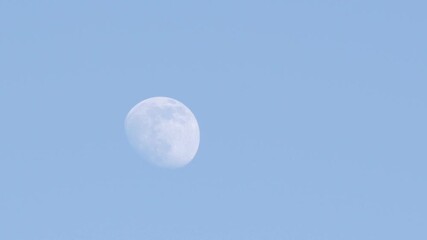 Wall Mural - moon is in the blue sky during the day, three days before the full moon.
