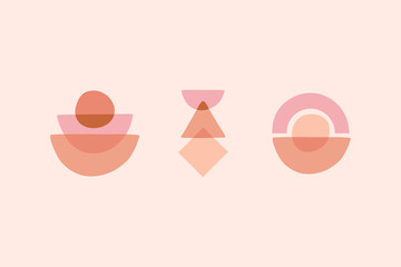 Aufkleber - Vector set of design elements and shapes for abstract backgrounds and modern art - boho prints and posters