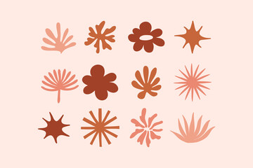 Poster - Vector logo design template in simple minimal style with hand-drawn leaves - abstract emblems for organic, handmade and craft products