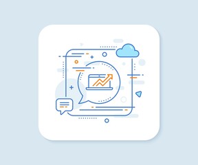 Poster - data analysis and statistics line icon. abstract square vector button. report graph or chart sign. c