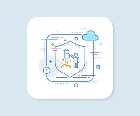 Poster - bitcoin line icon. abstract vector button. cryptocurrency startup sign. crypto project symbol. bitco