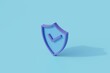 secure shield icon single isolated object. 3d render illustration with isometric