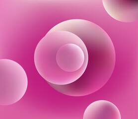 Poster - Abstract pink vector background with 3d balls
