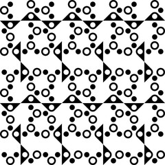 Poster - Black Simple Abstract Pattern. Circles Seamless Shapes Pattern. Vector Ornament Monochrome Circles.