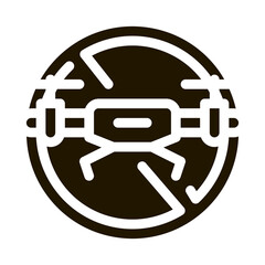 Poster - drone crossed out sign glyph icon vector. drone crossed out sign sign. isolated symbol illustration