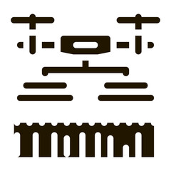 Poster - drone watering field glyph icon vector. drone watering field sign. isolated symbol illustration