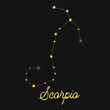 © MichiruKayo - Zodiac sign in the form of a golden constellation in the sky. Stars and lines