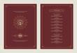 © provectors - Menu design template with cover and restaurant vintage logo vector brochure.