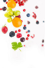 Wall Mural - berry mix isolated on a white background