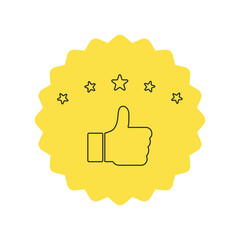 Wall Mural - Concept of review, thumb up. Five star rate. Good review. Vector illustration.