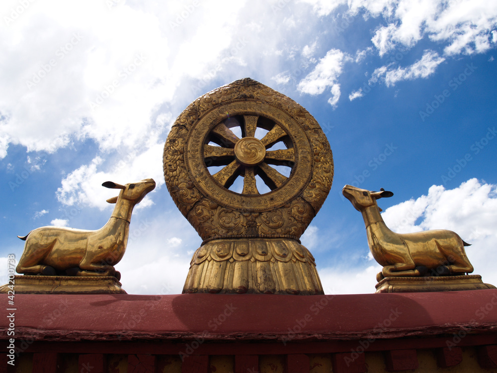 Lhasa Jokhang Temple Tibet - obrazy, fototapety, plakaty 