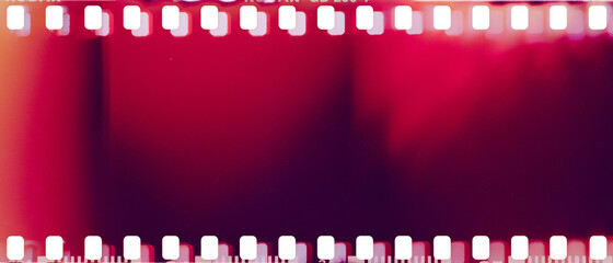 Wall Mural - real film strip texture with burn light leaks, abstract background