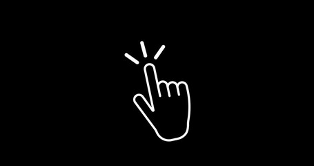 Fototapete - Click icon animation with optional luma matte. Alpha Luma Matte included. 4k video