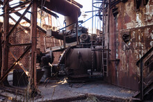 Old Rusty Blast Furnace Equipment Of The Metallurgical Plant