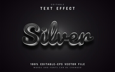 Silver text effect editable