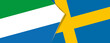Sierra Leone and Sweden flags, two vector flags.