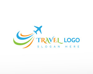 travel logo beauty travel color logo illustration vector