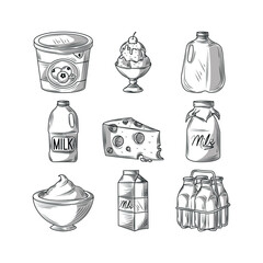 Sticker - milk products vintage