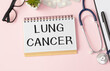 Lung cancer concept. Inscription on paper. Respiratory disease.