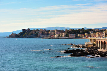 Wall Mural - panorama of the east of Genoa Italy