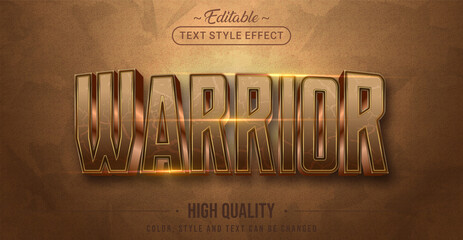 Leinwandbilder - Editable text style effect - Golden Warrior text style theme.