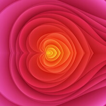 Red Pink Yellow Color Abstract Flower Background. Bright Color Pattern Of Colors 3d Wallpaper Delicate Curved Shapes