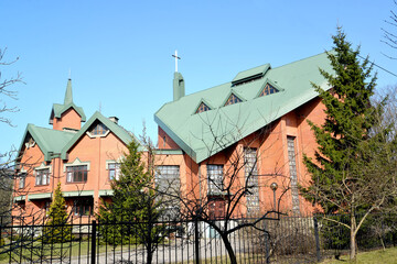 Wall Mural - Evangelical Lutheran Church of the Resurrection of Jesus Christ on Spring Day. Kaliningrad