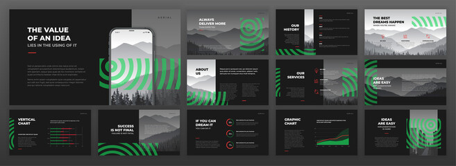 Wall Mural - creative presentation templates set. use for creative presentation background, brochure design, webs