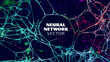 Neural network artificial intelligence vector background. Machine network neurons. Blockchain database. Neural interface.