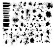 © Мария Неноглядова - Set of Grunge Design Elements. Black blots. Brush Strokes. Vector illustration