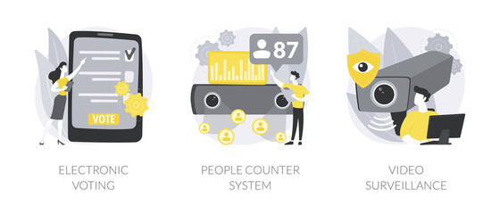 Poster - People monitoring and analytics abstract concept vector illustrations.