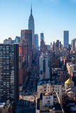 Fototapeta  - daylight high angle birds-eye view of Manhattan New York City buildings